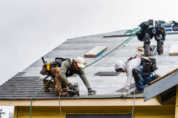 Professional Emergency Roof Repair technician working in Peapack, NJ